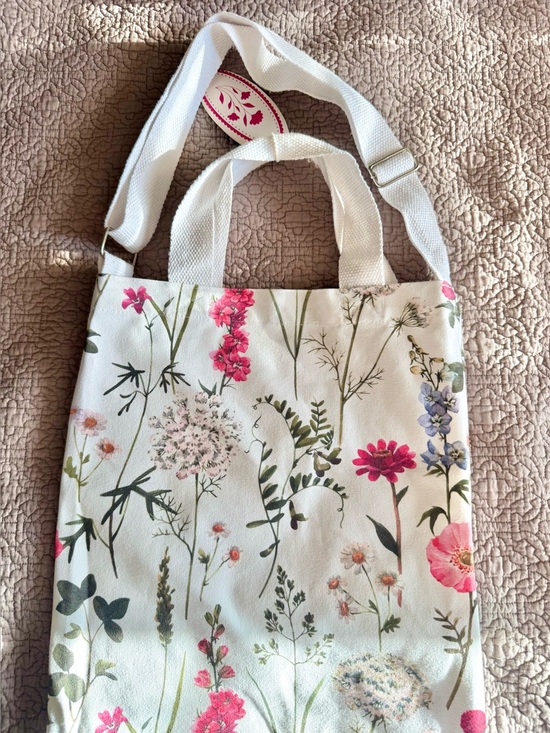 Handbags - 100% Cotton Floral Canvas Tote